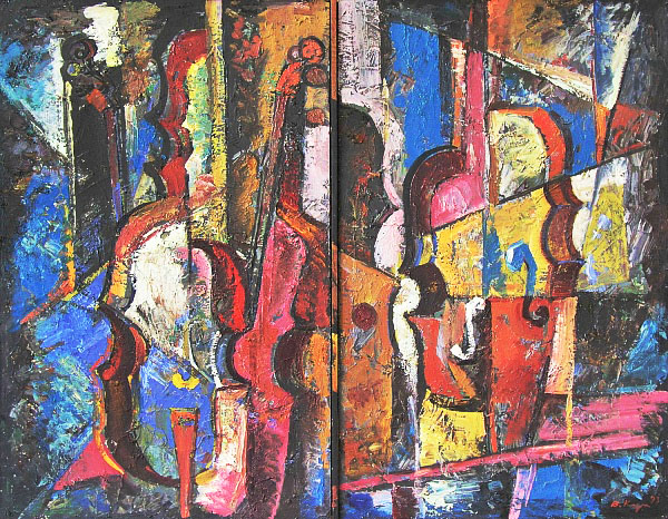 «Фуга Баха». 1993. Картон, олія